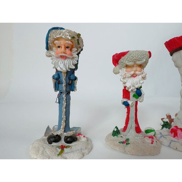Vintage Santa Claus Candle Holder Set Of 4: Festive Christmas Decor With Santa F - Picture 16 of 16